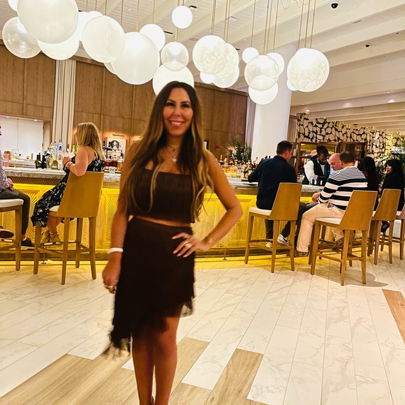 SKIRT NA-KD Pencil brown skit Fringed Skirt - Picture 8 of 9